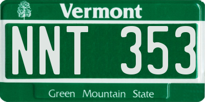 VT license plate NNT353