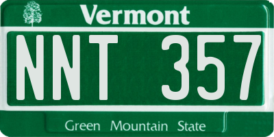 VT license plate NNT357