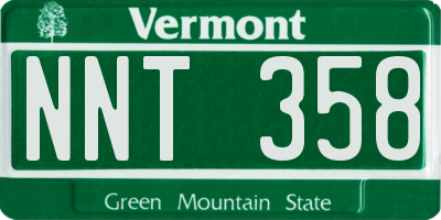 VT license plate NNT358