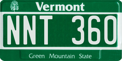 VT license plate NNT360