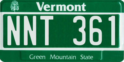 VT license plate NNT361