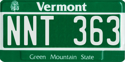 VT license plate NNT363