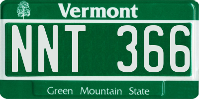 VT license plate NNT366