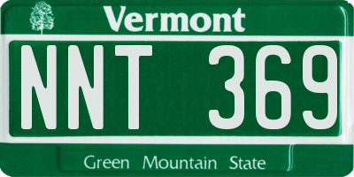 VT license plate NNT369