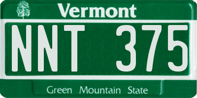 VT license plate NNT375