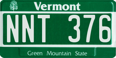 VT license plate NNT376