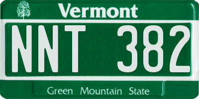 VT license plate NNT382