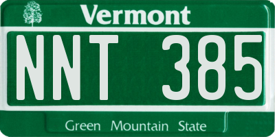 VT license plate NNT385