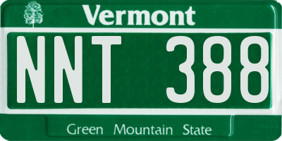 VT license plate NNT388