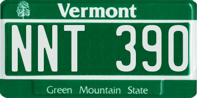 VT license plate NNT390