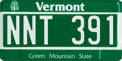 VT license plate NNT391