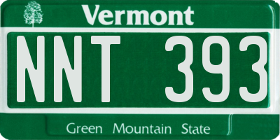VT license plate NNT393