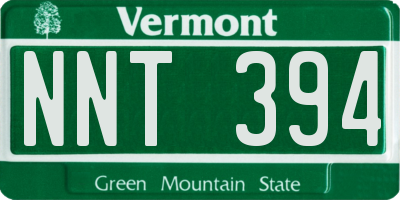VT license plate NNT394