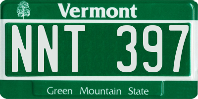 VT license plate NNT397