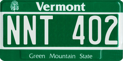 VT license plate NNT402