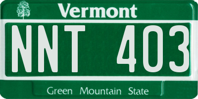 VT license plate NNT403