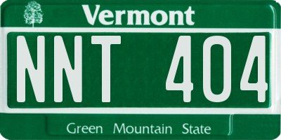 VT license plate NNT404
