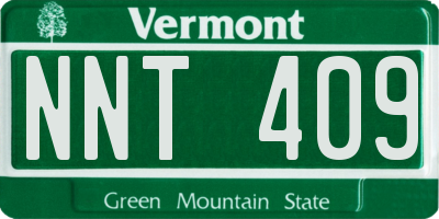 VT license plate NNT409
