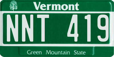 VT license plate NNT419