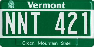 VT license plate NNT421