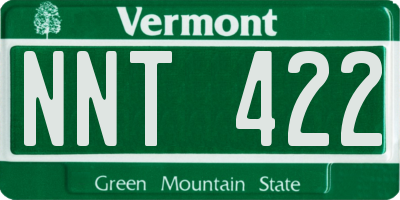 VT license plate NNT422