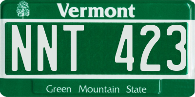 VT license plate NNT423