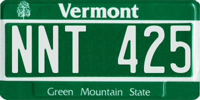VT license plate NNT425
