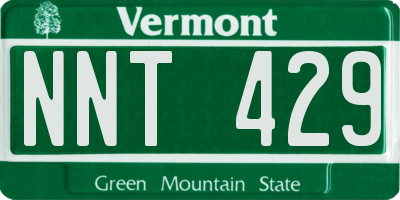 VT license plate NNT429