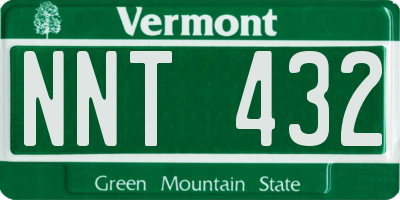 VT license plate NNT432