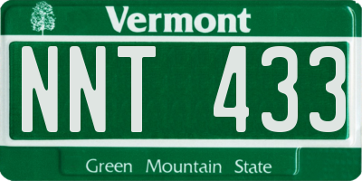 VT license plate NNT433