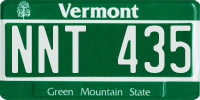 VT license plate NNT435