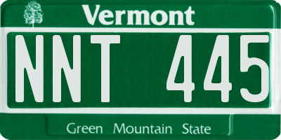 VT license plate NNT445