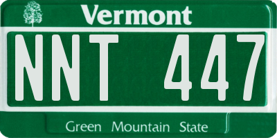 VT license plate NNT447