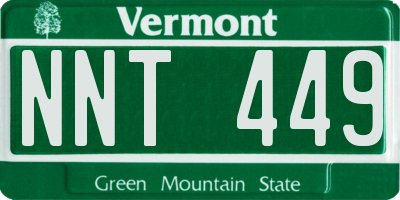 VT license plate NNT449