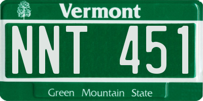 VT license plate NNT451