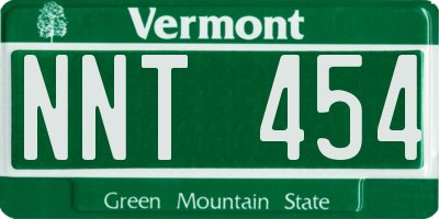VT license plate NNT454