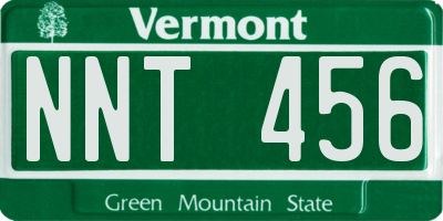 VT license plate NNT456