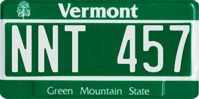 VT license plate NNT457