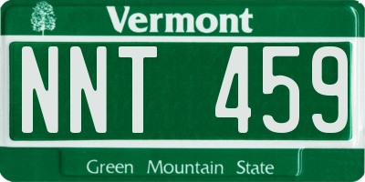 VT license plate NNT459