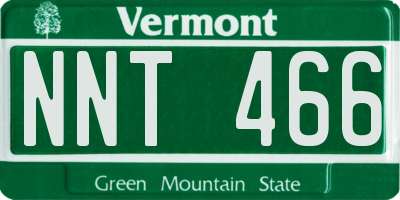 VT license plate NNT466