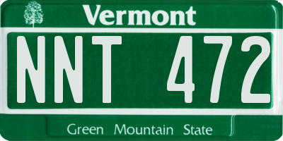 VT license plate NNT472