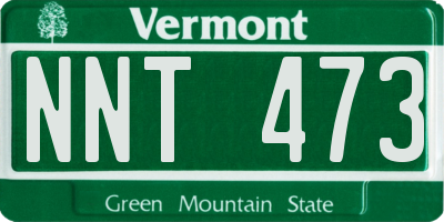 VT license plate NNT473