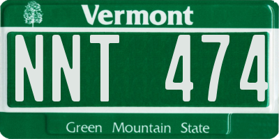 VT license plate NNT474