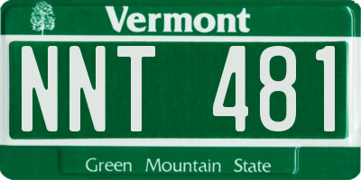 VT license plate NNT481