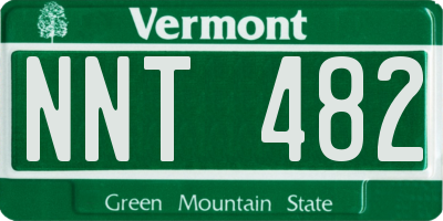 VT license plate NNT482