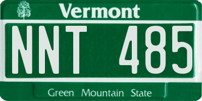 VT license plate NNT485
