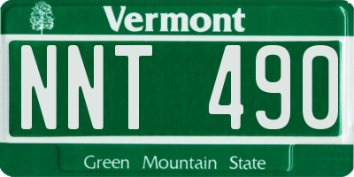 VT license plate NNT490