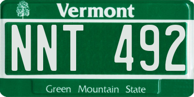 VT license plate NNT492