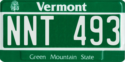 VT license plate NNT493