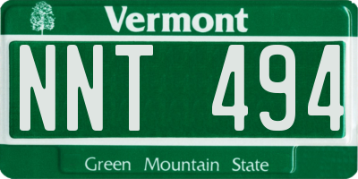 VT license plate NNT494